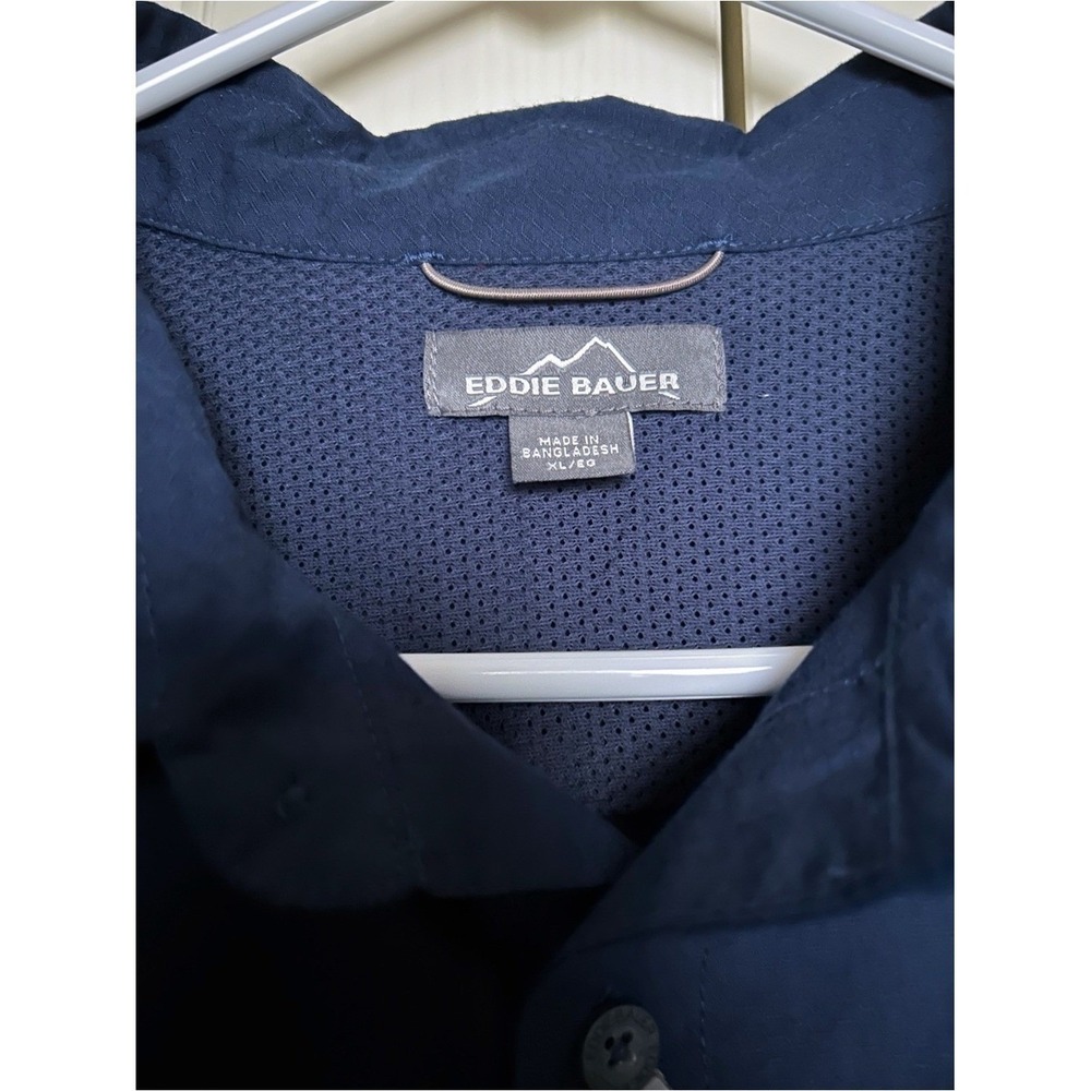 Eddie Bauer Honeycomb Short Sleeve Shirt Navy XL NWT Athleisure Utility